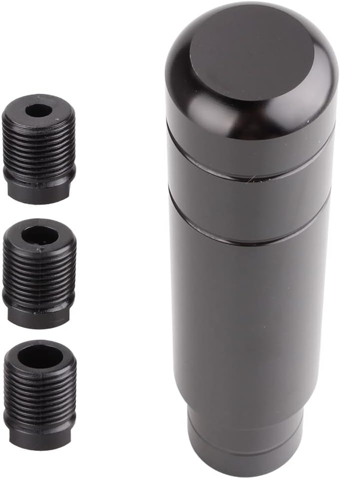 BARTOO Aluminum Alloy Heavy Weighted Shifter Knob, 5" Auto Gear Shift Knob, Car Gear Lever Stick Shifter Handle,with 3 Threaded Adapters M8 M10 M12,Fit Most Automatic Manual Vehicle (Black) - Image 4